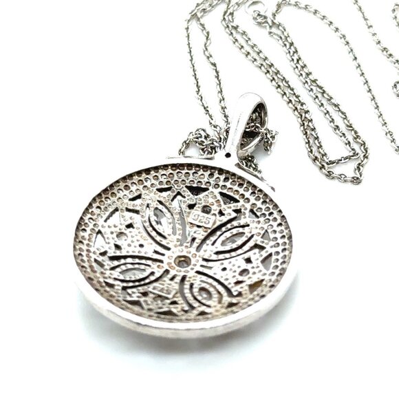 Art Deco Design 925 Silver Necklace - Picture 7 of 9